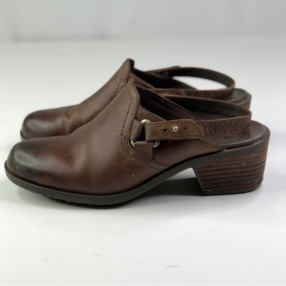Teva Foxy mules clogs slingback brown leather 8.5 - Picture 4 of 12